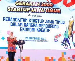 Resmikan Gerakan 2.000 Startup Jatim, Khofifah Optimis Jadi Pengungkit Tumbuhnya Ekonomi Kreatif