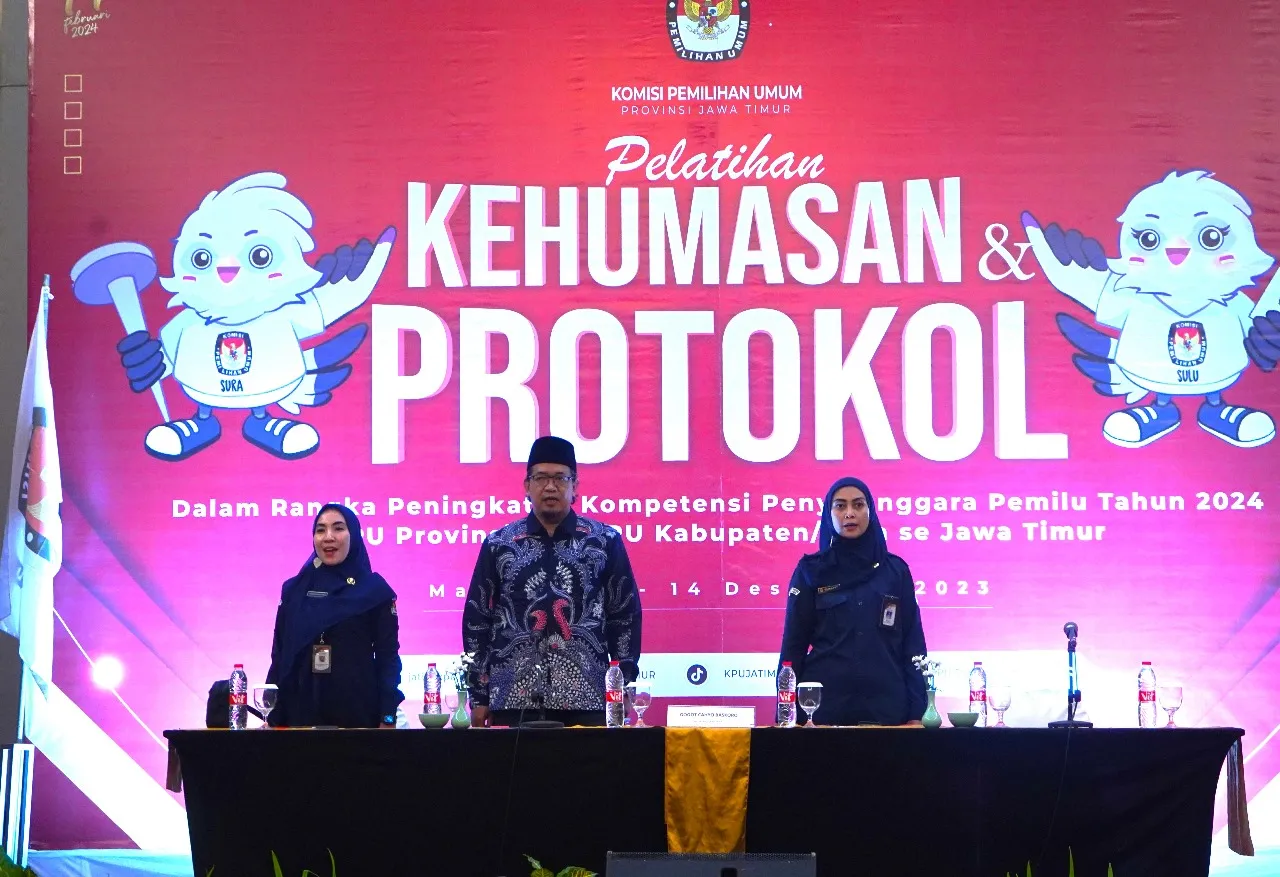 KPU se- Jatim Dilatih Kehumasan dan Protokol, Guna Perkuat Layanan Pemilu 