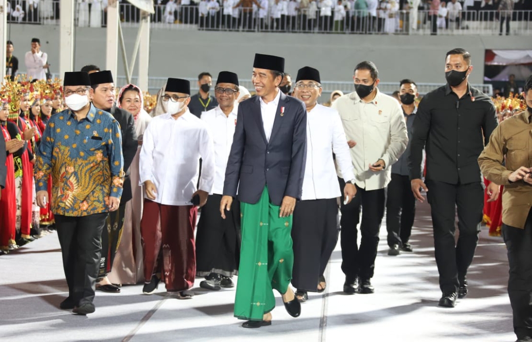 Presiden Jokowi saat menghadiri acara Satu Abad NU di Banyuwangi pada Januari 2023. (Dok: Humas Pemkab Banyuwangi)