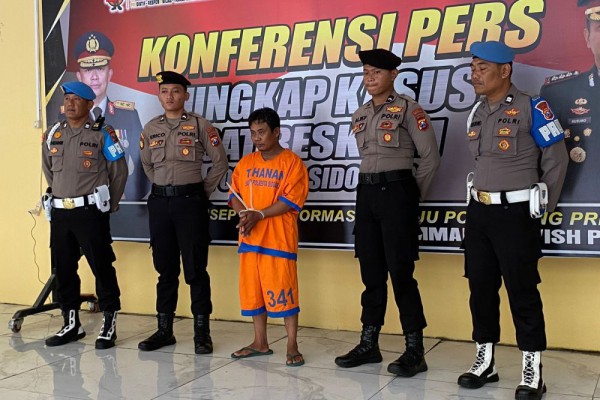 Polresta Sidoarjo merilis kasus pembunuhan. (Istimewa)