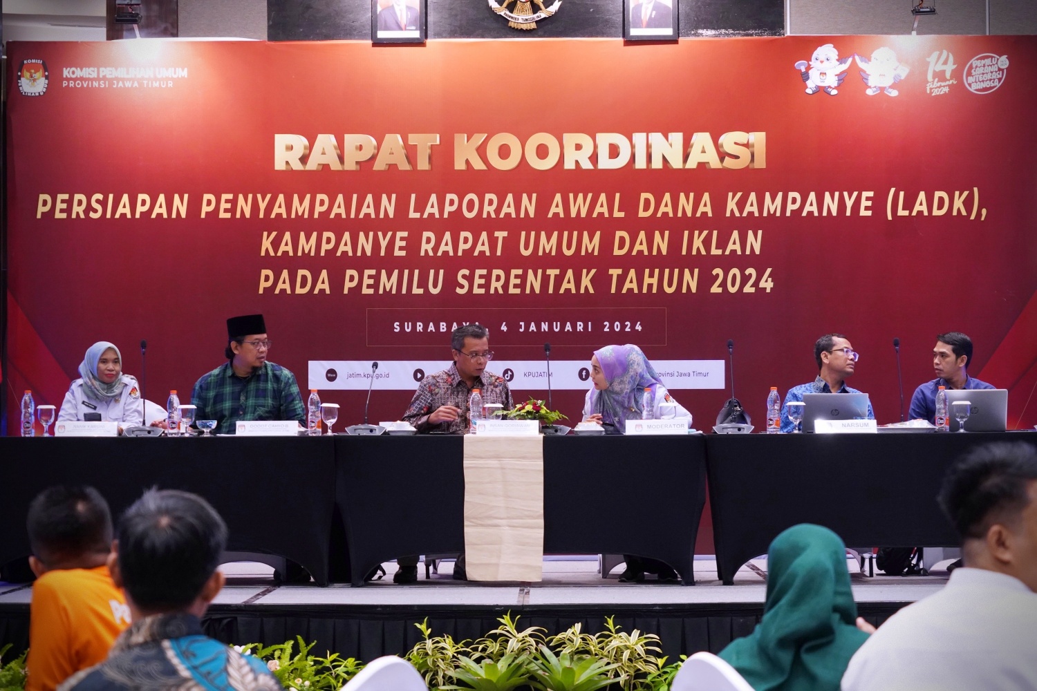 Komisi Pemilihan Umum (KPU) Provinsi Jawa Timur menggelar rapat koordinasi dalam rangka persiapan penyampaian Laporan Awal Dana Kampanye (LADK). (Dok: Humas KPU Jatim)