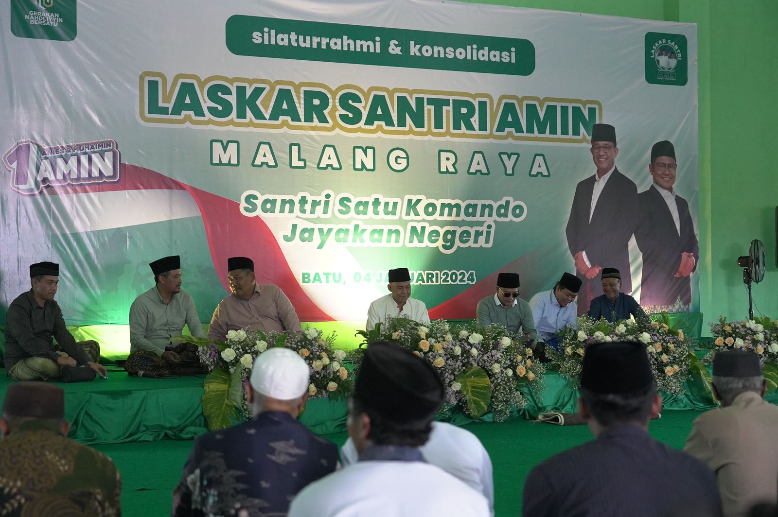 Laskar Santri Malang Raya gelar silaturrahim dan konsolidasi untuk menangkan AMIN 01. (Dok: Humas Timprov Jatim AMIN) 