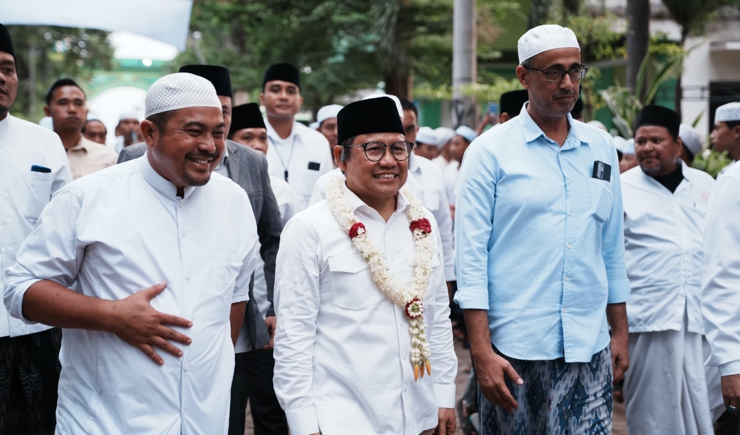 Cawapres 01 Muhaimin Iskandar alias Cak Imin saat silaturrahim ke Ponpes di Kabupaten Probolinggo. (Dok: Humas Timprov AMIN Jatim)