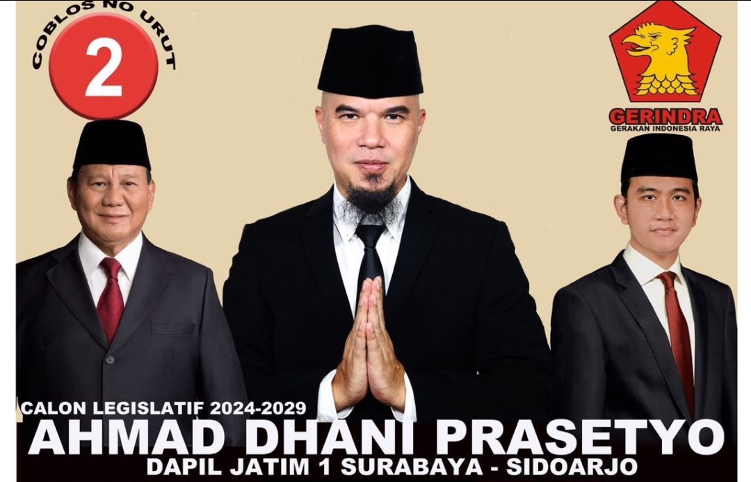 Pentolan Band Dewa-19 sekaligus Caleg DPR RI Dapil Jatim 1 (Surabaya-Sidoarjo) dari Partai Gerindra, Ahmad Dhani Prasetyo. (Instagram: ahmaddhaniofficial)