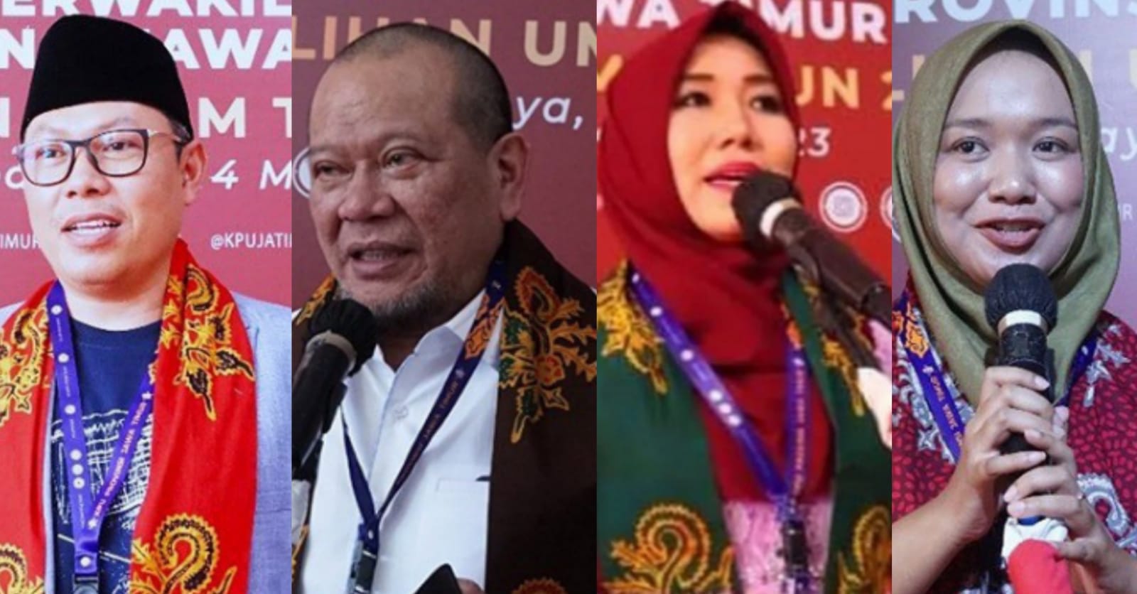 Ahmad Nawardi (dari kiri), La Nyalla, Lia Istifhama, Kondang Kusumaning Ayu. (Istimewa)