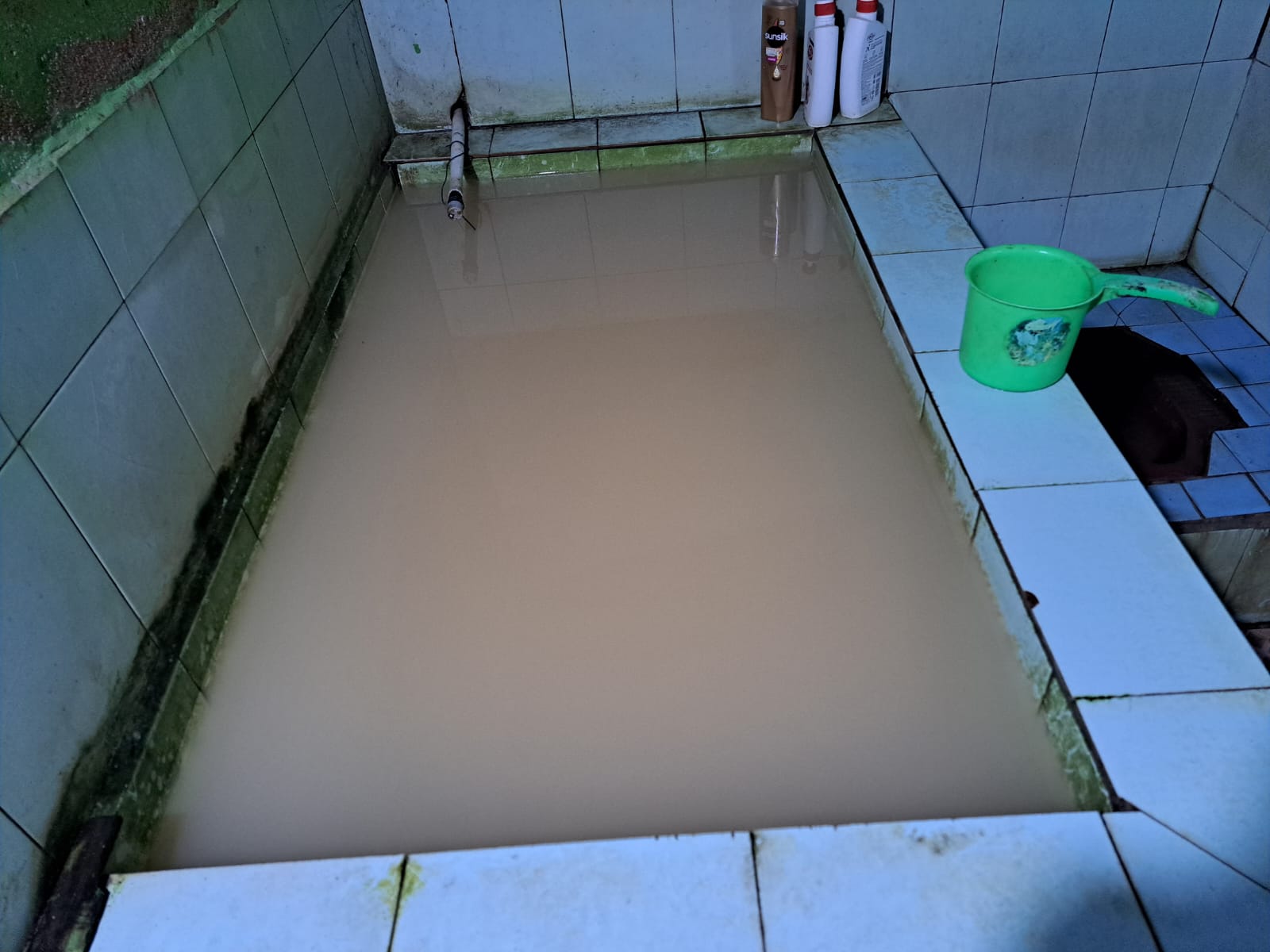 Kondisi air di pemukiman warga di Dusun Pasir Panjang, Desa Kepuh Teluk, Kec. Tambak, Kab. Gresik, Jawa Timur. (Istimewa)