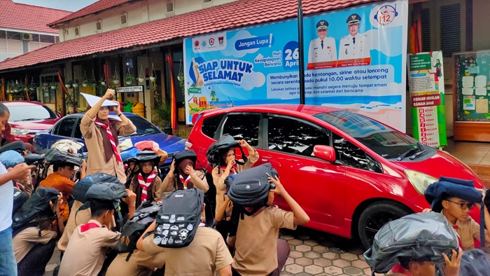 Simulasi kesiapsiagaan bertepatan dengan peringatan Hari Kesiapsiagaaan Bencana (HKB) pada Jumat, 26 April 2024. (Dok. BNPB)