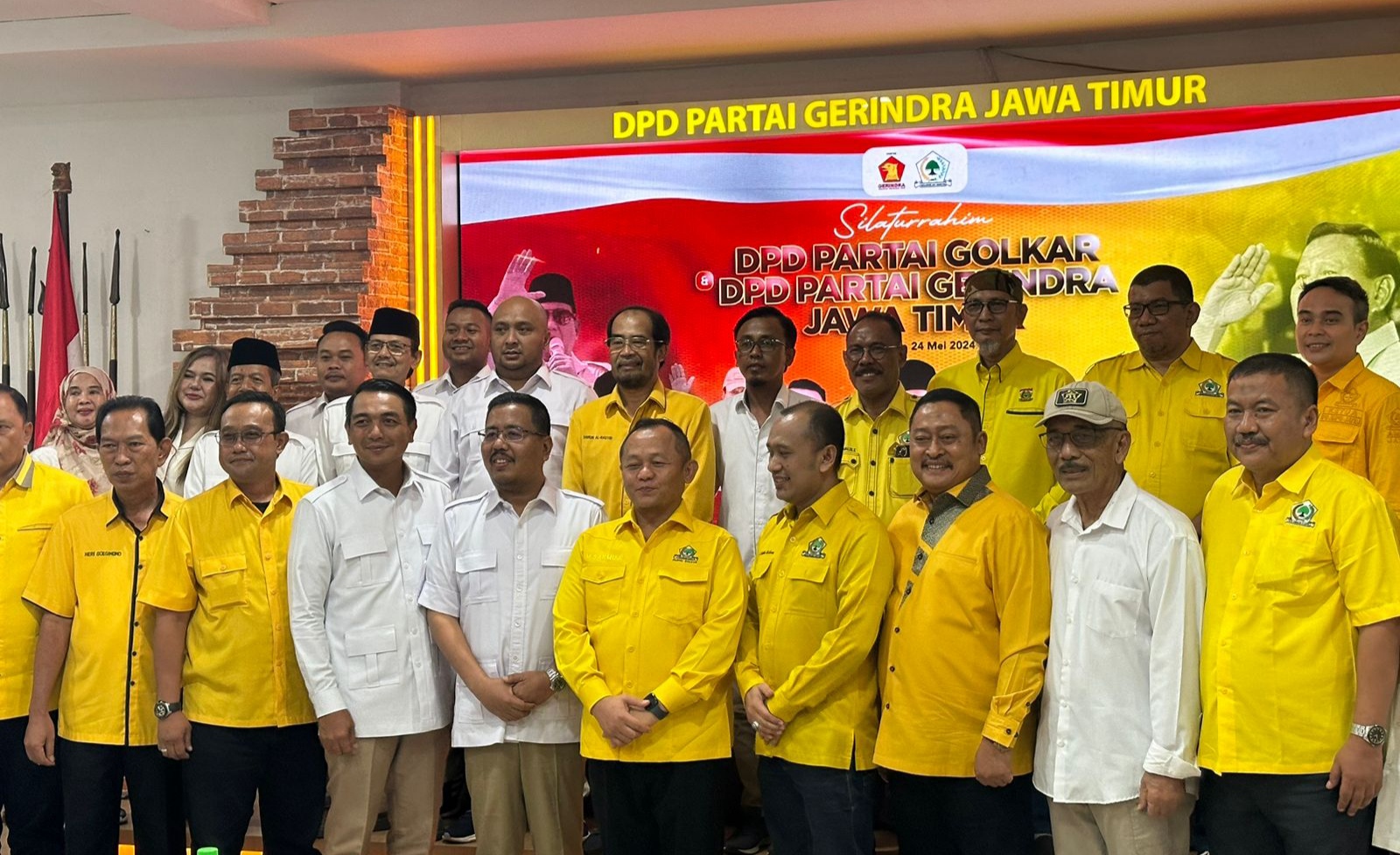 Pengurus DPD Partai Golkar Jatim silaturrahim ke DPD Partai Gerindra Jatim. (Insani/Jurnas.net)