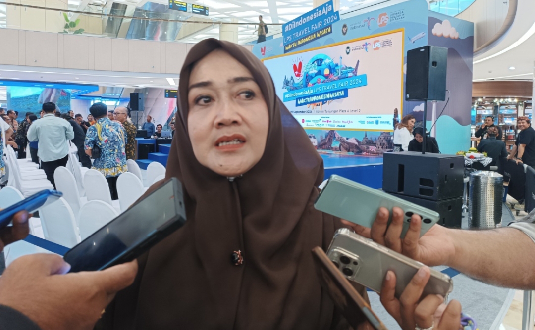 Kepala Disbudpar Provinsi Jatim, Evy Afianasari, di sela peresmian pameran Di Indonesia Aja Travel Fair (DIATF) 2024. (Insani/Jurnas.net)