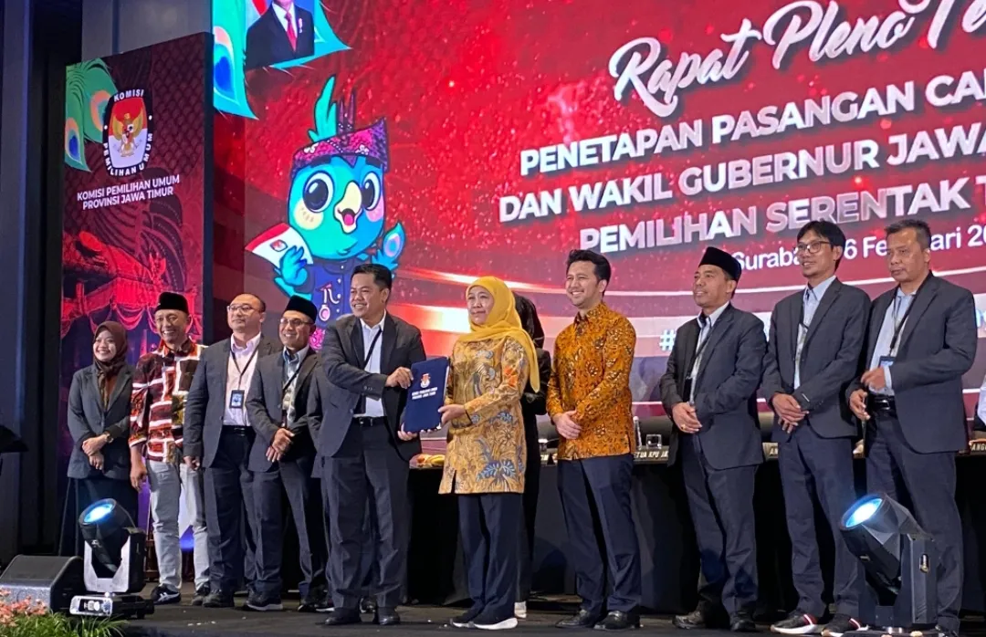 Sah! KPU Tetapkan Khofifah-Emil Pemenang Pilgub Jatim 2024