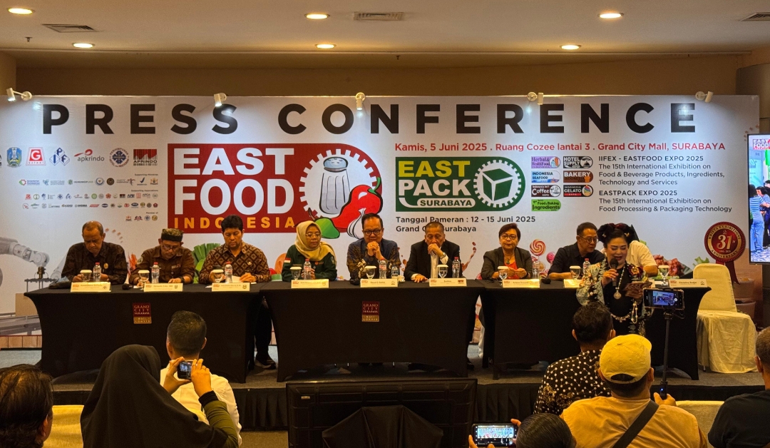 CEO Krista Exhibitions, Daud D. Salim, jumpa pers EastFood & EastPack Surabaya 2025. (Insani/Jurnas.net)