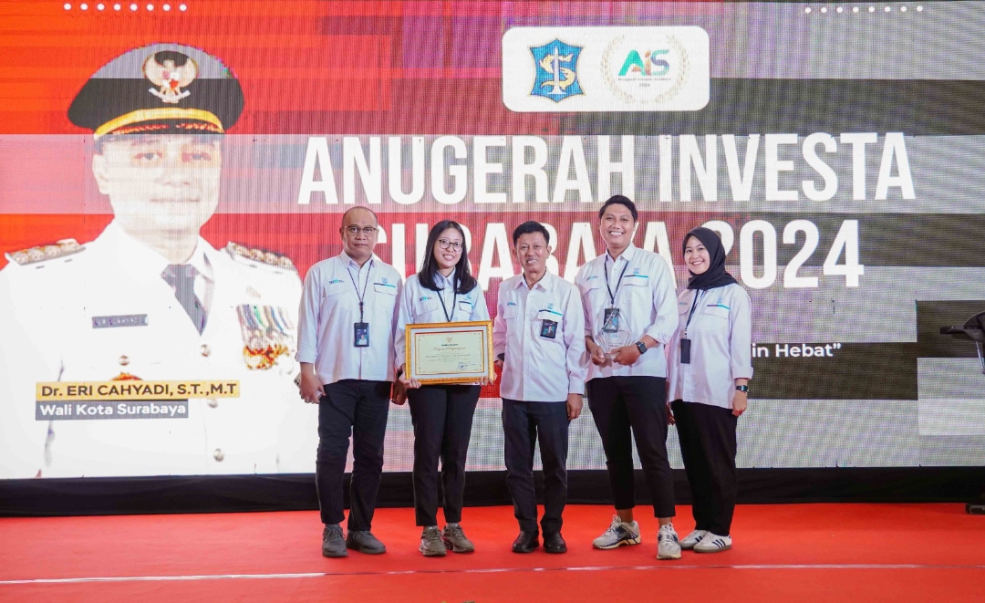 PT Surabaya Industrial Estate Rungkut (SIER) meraih penghargaan tertinggi dalam ajang Anugerah Investa Surabaya (AIS) 2024. (Dok: Humas PT SIER)