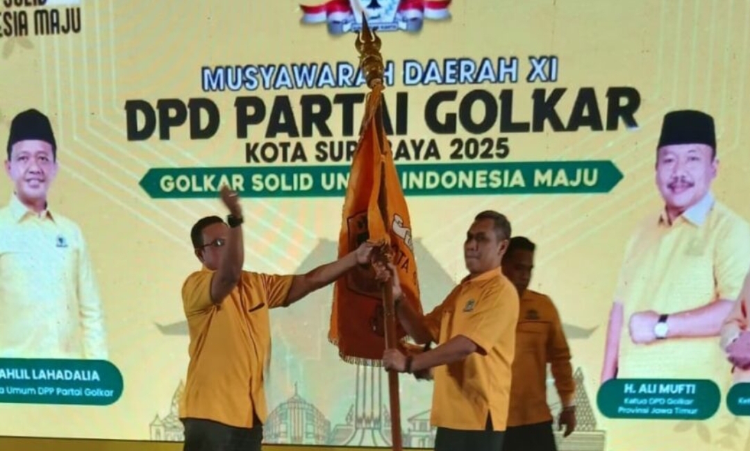 Akmarawita Kadir terpilih aklamasi sebagai Ketua DPD Golkar Surabaya periode 2025–2030 pada Musda XI Golkar Surabaya. (Insani/Jurnas.net)