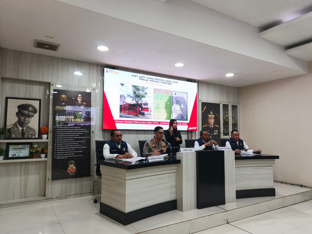 Polda Jatim merilis kasus narkoba jaringan Kalimantan - Jawa Timur. (Insani/Jurnas.net)