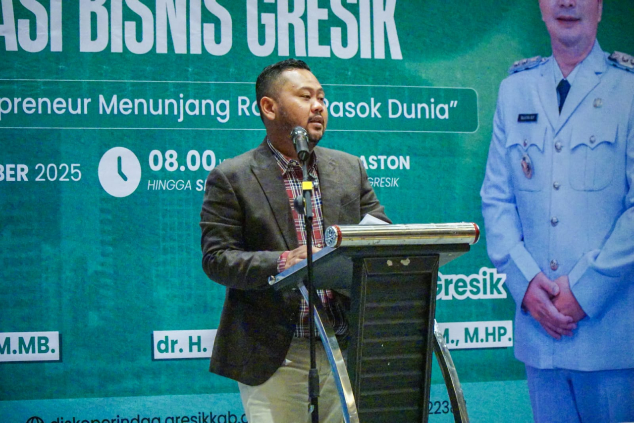 Bupati Gresik, Fandi Akhmad Yani, dalam agenda Business Matching dan Inkubasi Bisnis. (Humas Pemkab Gresik)