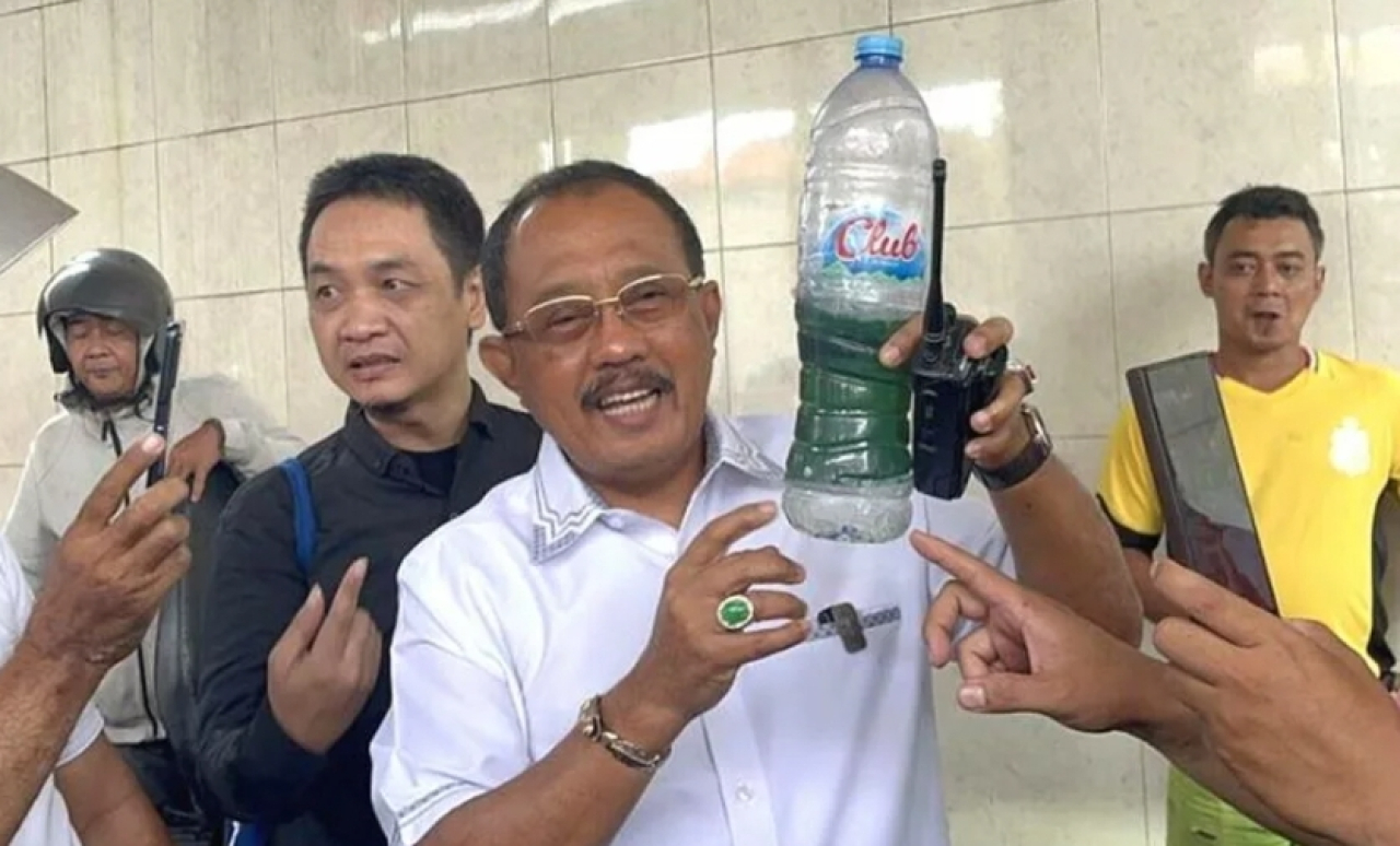 Wakil Wali Kota Surabaya, Armuji, saat sidak ke SPBU Rajawali Surabaya. (Istimewa)