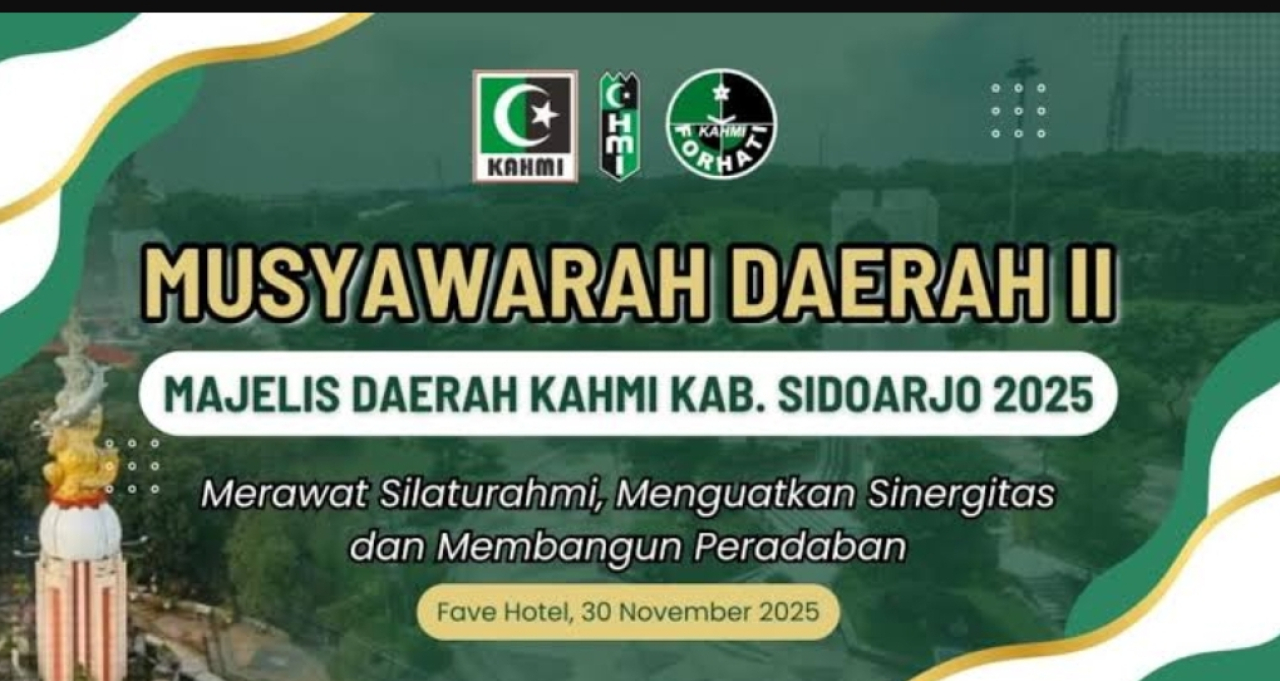 Banner MUSDA II MD KAHMI Kabupaten Sidoarjo. (Istimewa)