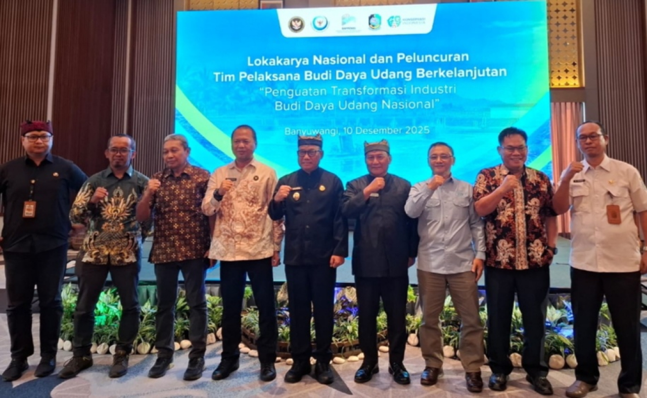 Kegiatan lokakarya Penguatan Transformasi Industri Budi Daya Udang Nasional di Banyuwangi. (Humas Pemkab Banyuwangi)