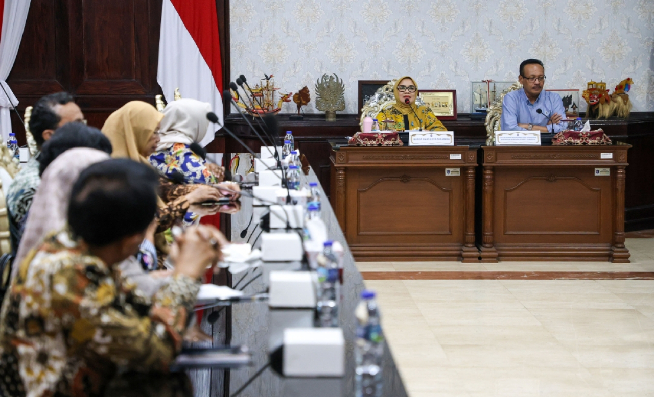 Rapat Koordinasi (Rakor) bersama Bunda PAUD Kota Surabaya, Rini Indriyani. (Humas Pemkot Surabaya)