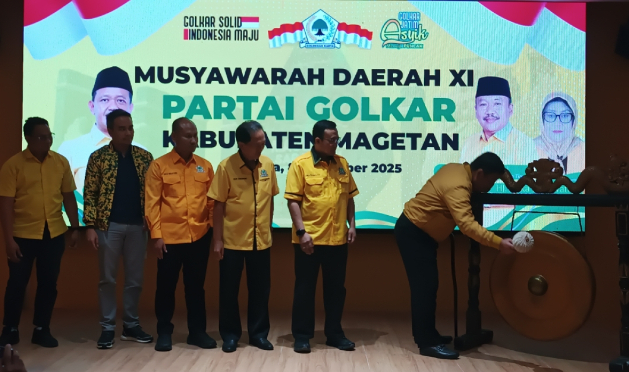 Ketua DPD Partai Golkar Jawa Timur, Ali Mufthi, membuka Musda Golkar Magetan di Surabaya. (Insani/Jurnas.net)