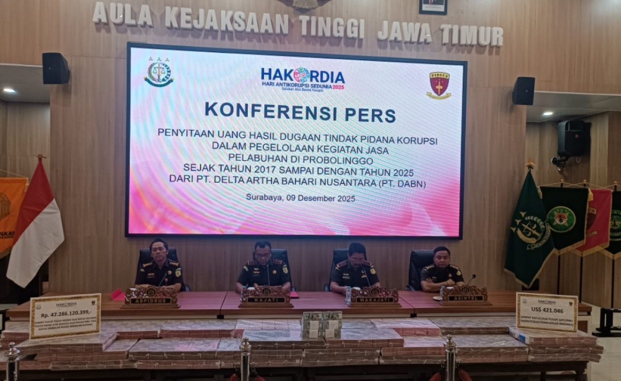 Kejati Jawa Timur merilis kasus korupsi oleh PT DABN. (Insani/Jurnas.net)