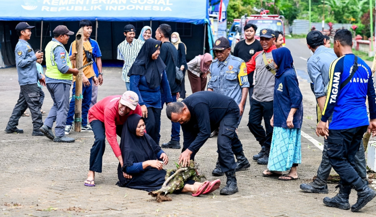 Simulasi bencana di Banyuwangi. (Humas Pemkab Banyuwangi)