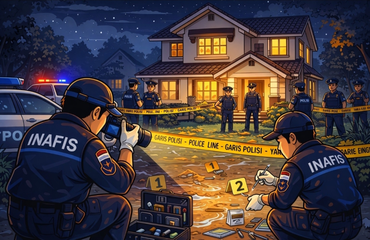 Ilustrasi polisi selidiki dugaan pembunuhan satu keluarga ditemukan tewas di rumah di Situbondo.