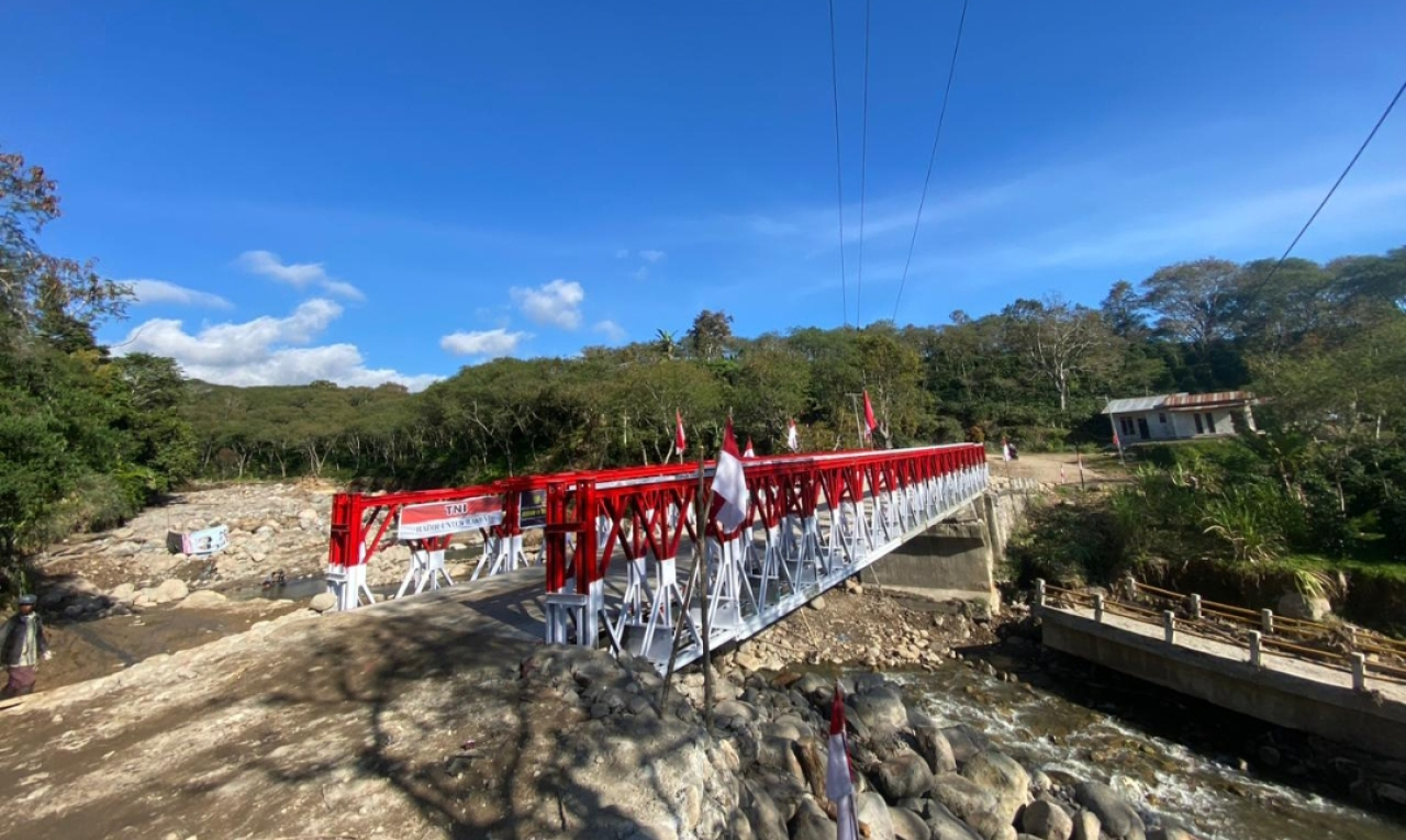 Jembatan darurat Bailey, Aceh, mulai pulih pascabencana. (Humas BKP RI)