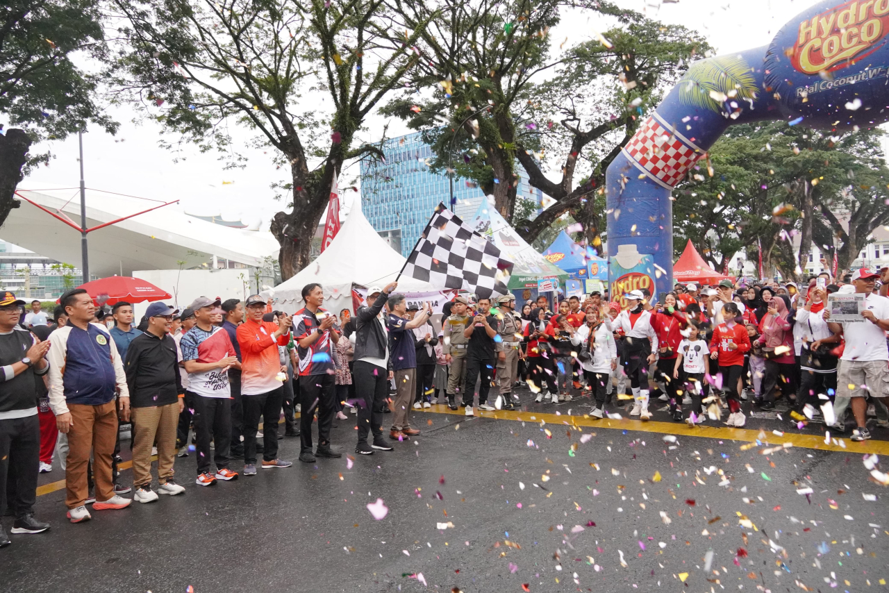 Kegiatan CFD yang di gelar setiap Minggu pagi di Kota Medan.