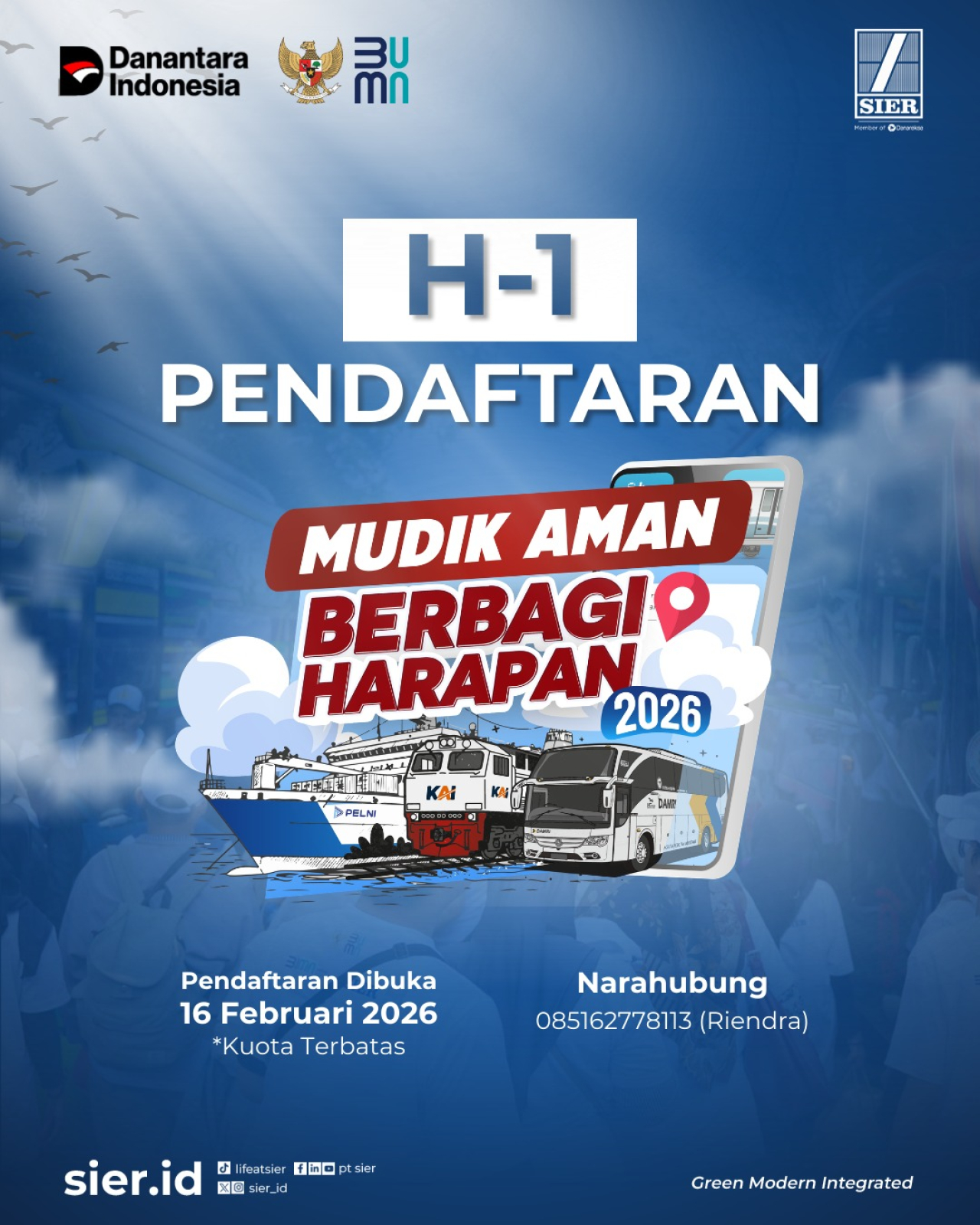 Flayer mudik gratis oleh PT SIER. (Humas PT SIER)