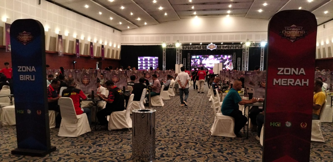 Turnamen domino nasional yang digelar Higgs Games Island (HGI) di Surabaya. (Insani/Jurnas.net)