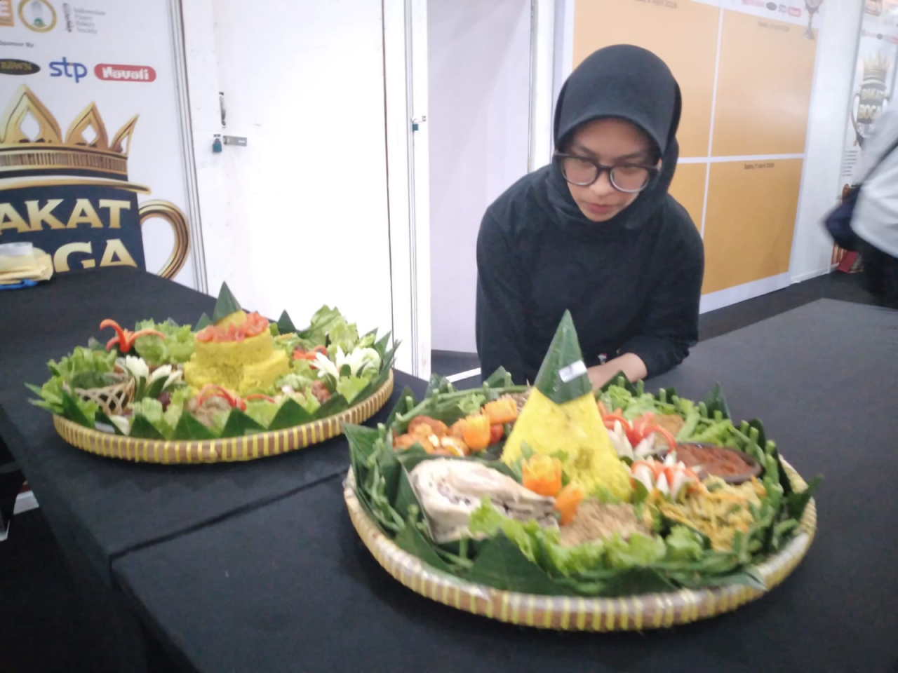Nasi tumpeng, salah satu menu yang jadi challenge di Jogja Good & Baverage Expo di Jogja Expo Centre (JEC) Yogyakarta.