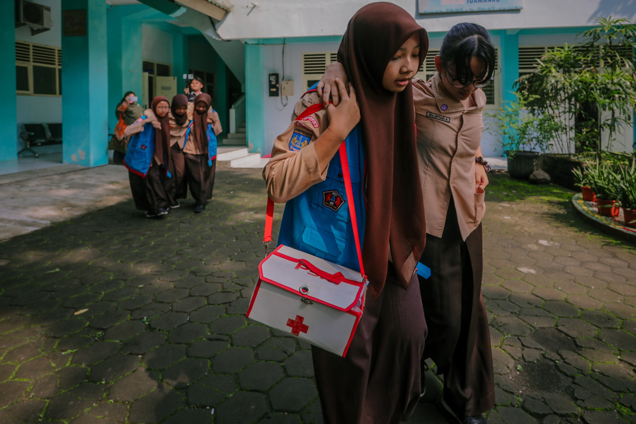 Siswa SMA dilatih kebencanaan. Dokumentasi Istimewa