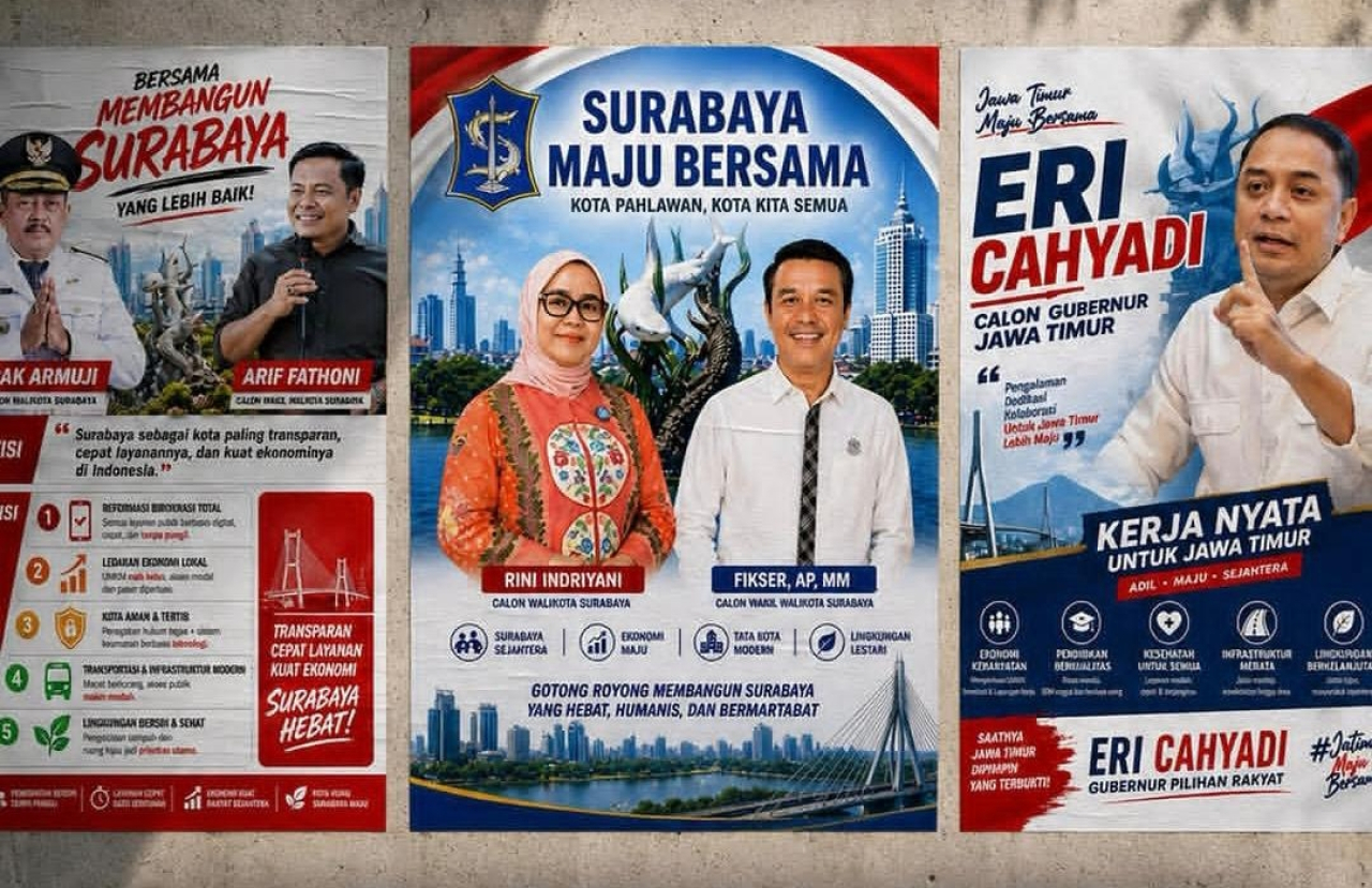 Poster beredar di sosial media muncul nama-nama tokoh untuk Pilwali Surabaya 2029. (Istimewa)