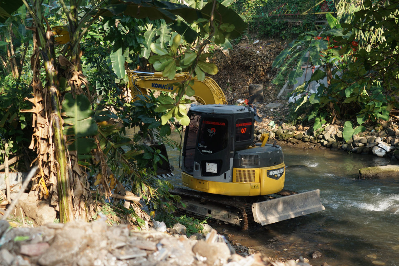 Tahap awal proses normalisasi Sungai Code di Kota Yogyakarta. Dok. Humas Pemkot Yogyakarta