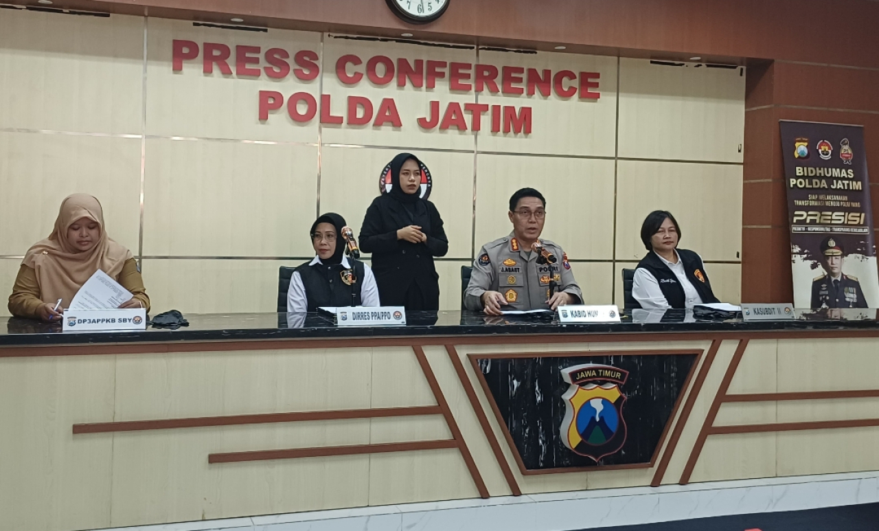 Polda Jatim merilis kasus kekerasan seksual terhadap anak. (Insani/Jurnas.net)