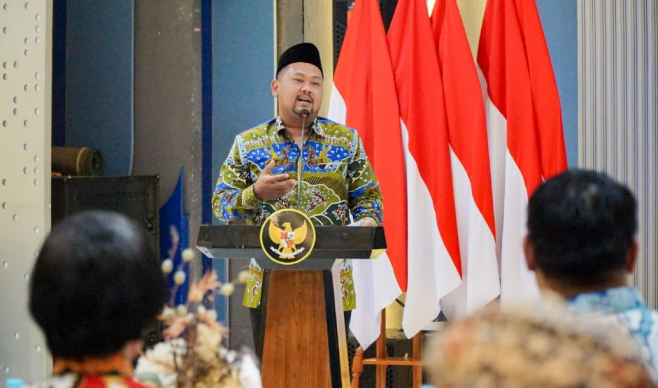 Bupati Gresik Fandi Akhmad Yani dalam Diskusi Publik Nasional di KP2MI Jakarta. (Humas Pemkab Gresik)
