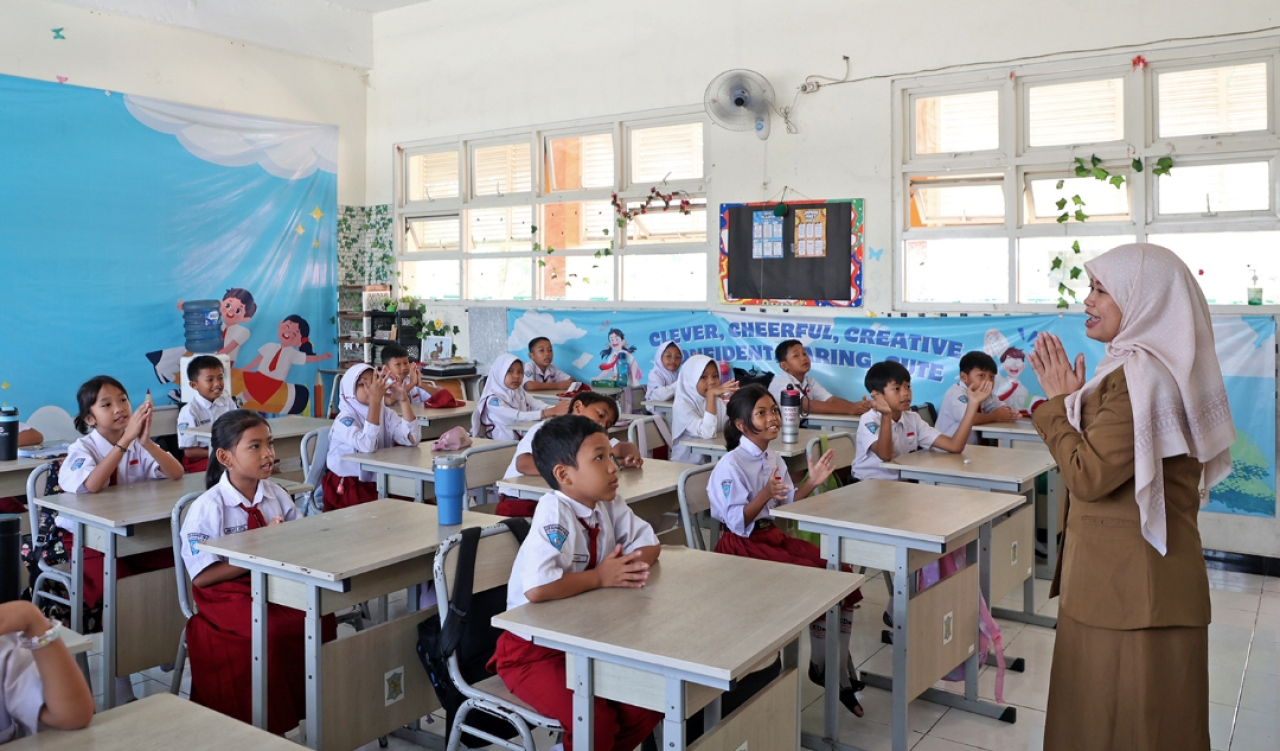 Pelajar di Surabaya saat Masa Pengenalan Lingkungan Sekolah (MPLS). (Humas Pemkot Surabaya)